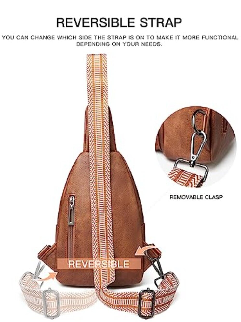 π Sling Bag For Women Men Cross body Chest Bags Small Backpack Purse Fanny - Picture 6 of 7